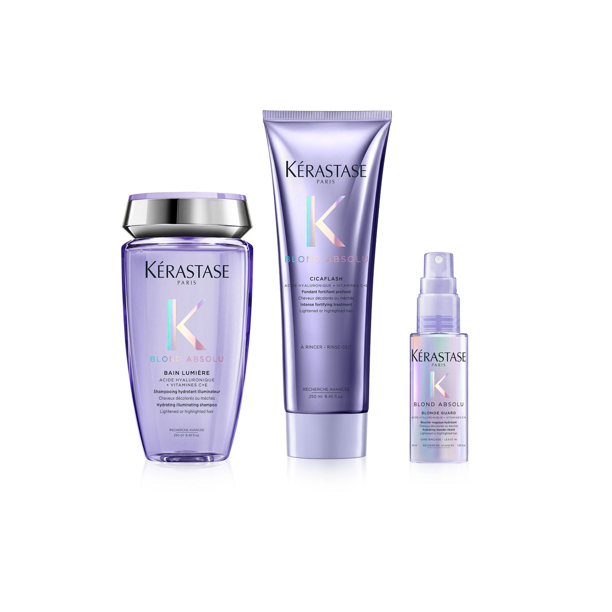 Kérastase Blond Absolu – Trio Hydratation & Réparation pour cheveux fins